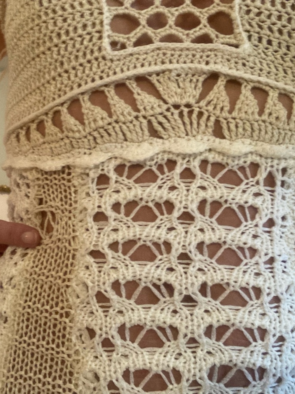 ZARA Limited Edition Cream Beige Crochet Knit Dress NWT - Picture 11 of 15